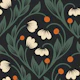 Royal flowers, black (2684 E)