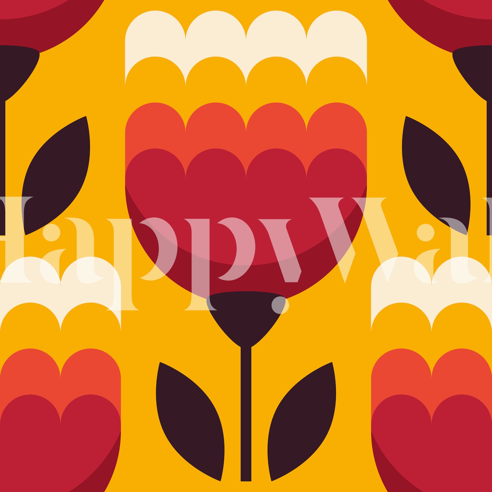 Abstract tulips, red (2768 A) wallpaper - Free shipping | Happywall