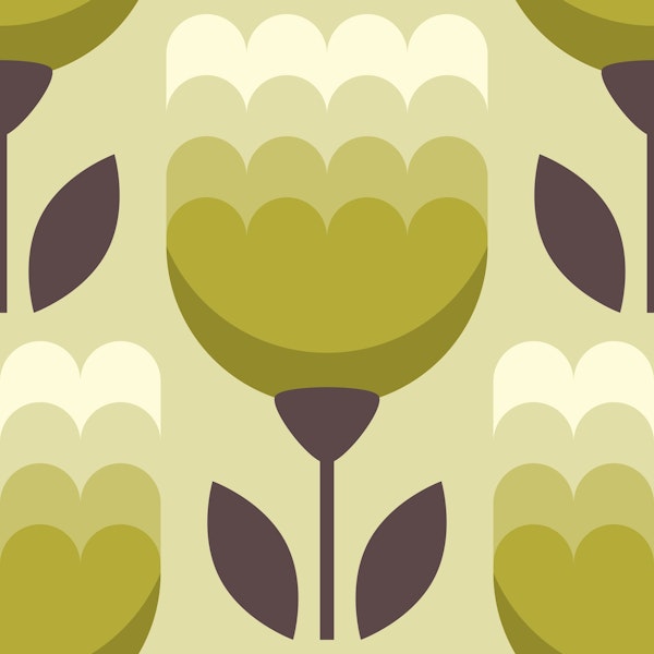 Abstract tulips, green (2768 E)