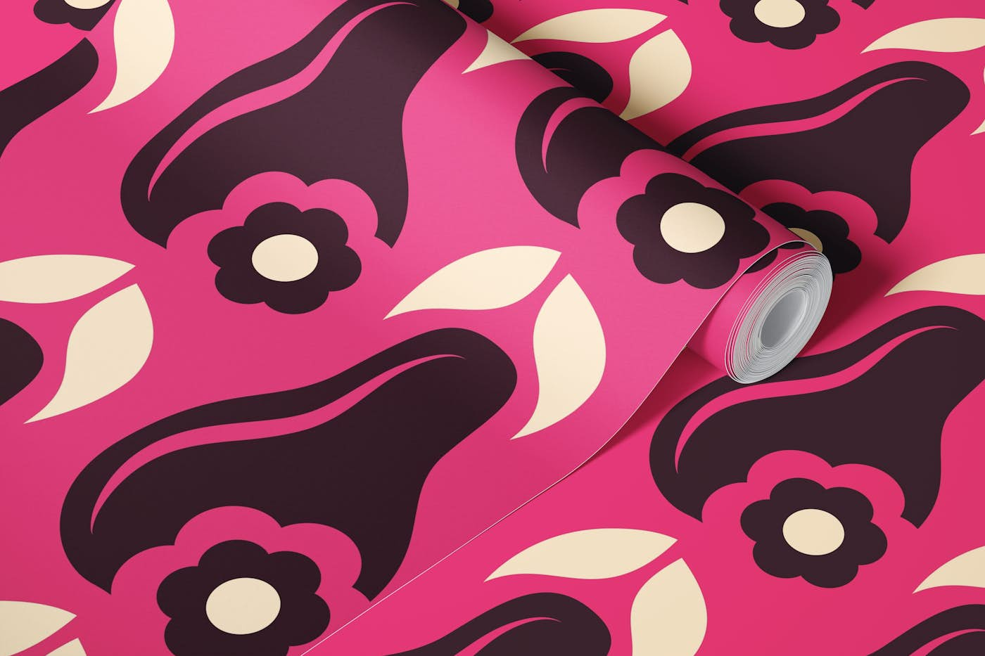 Abstract pears, pink (2771 C) wallpaper roll