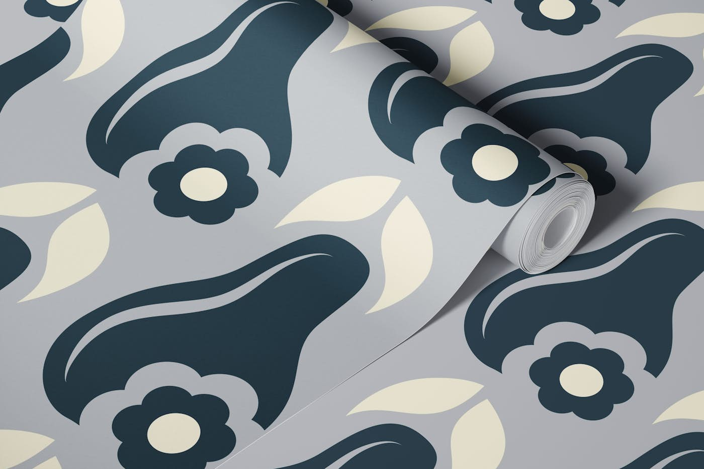 Abstract pears, grey (2771 D) wallpaper roll