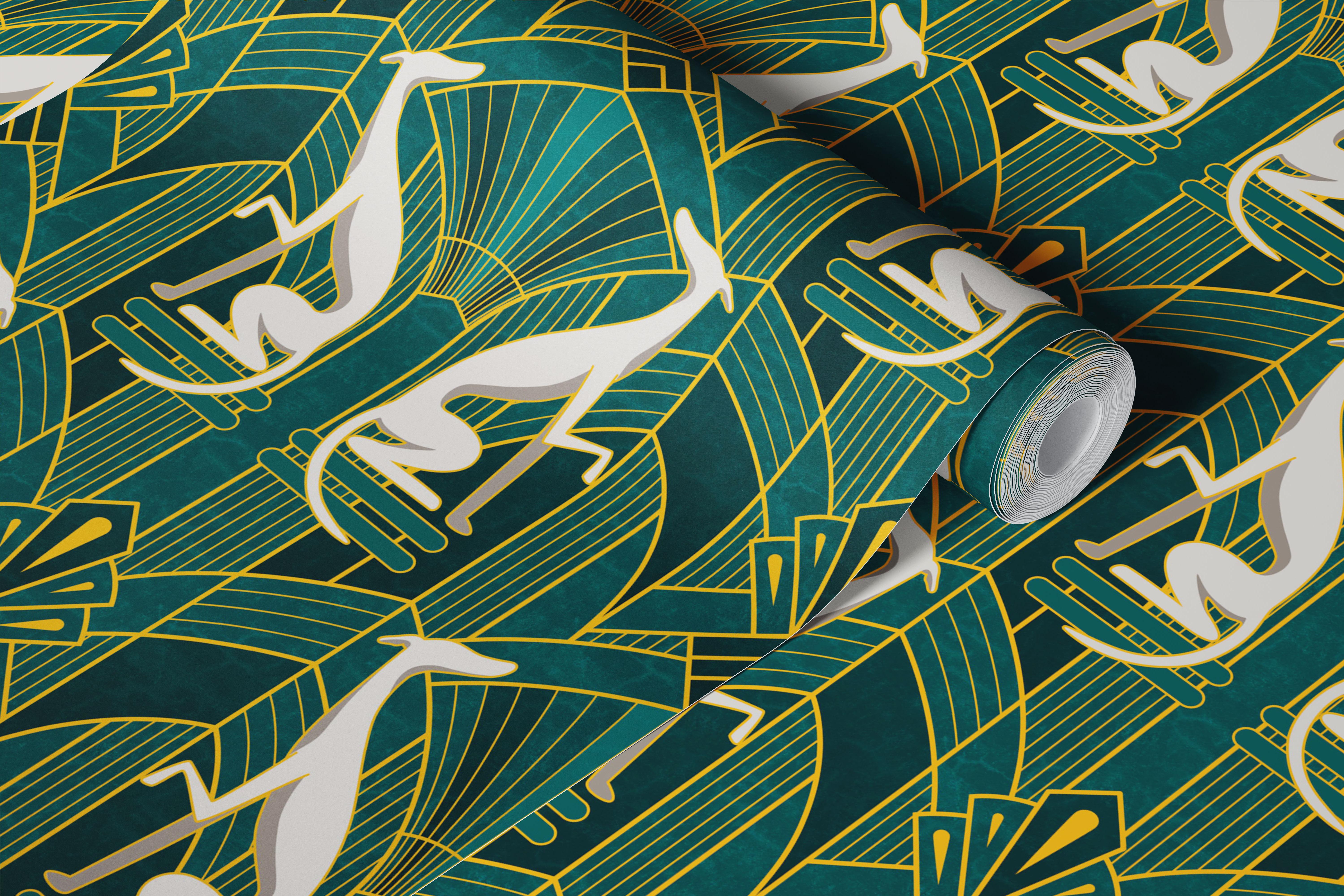 Art Deco Grayhound tapet i et rum