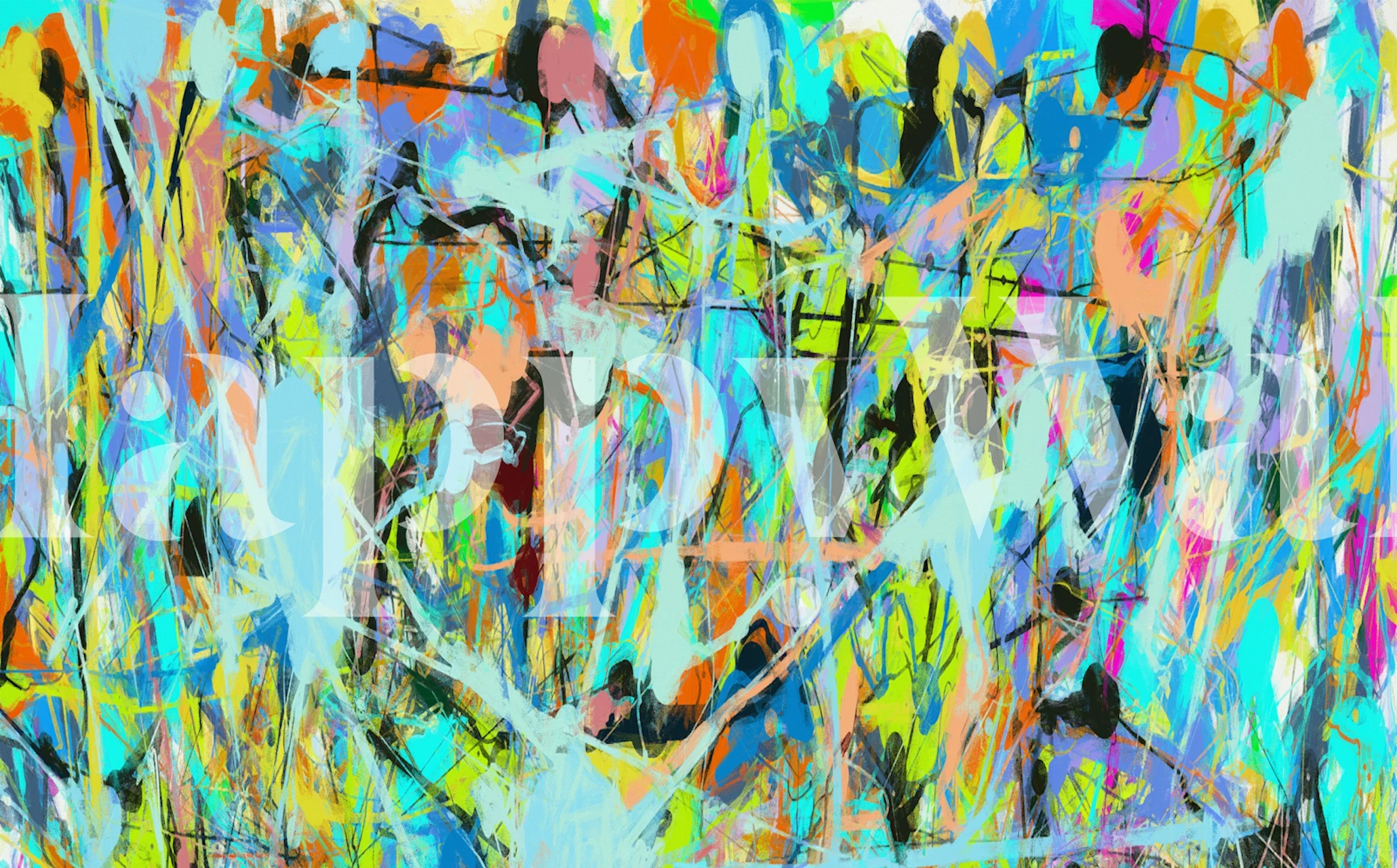 Colorful abstract brushstroke wallpaper in vibrant shades