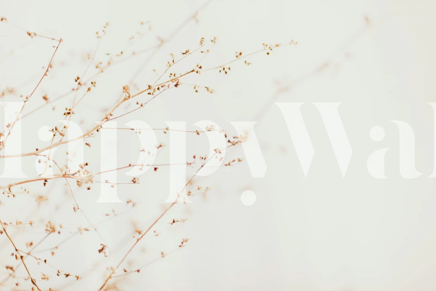 Delicate beige floral pattern on a light background wallpaper