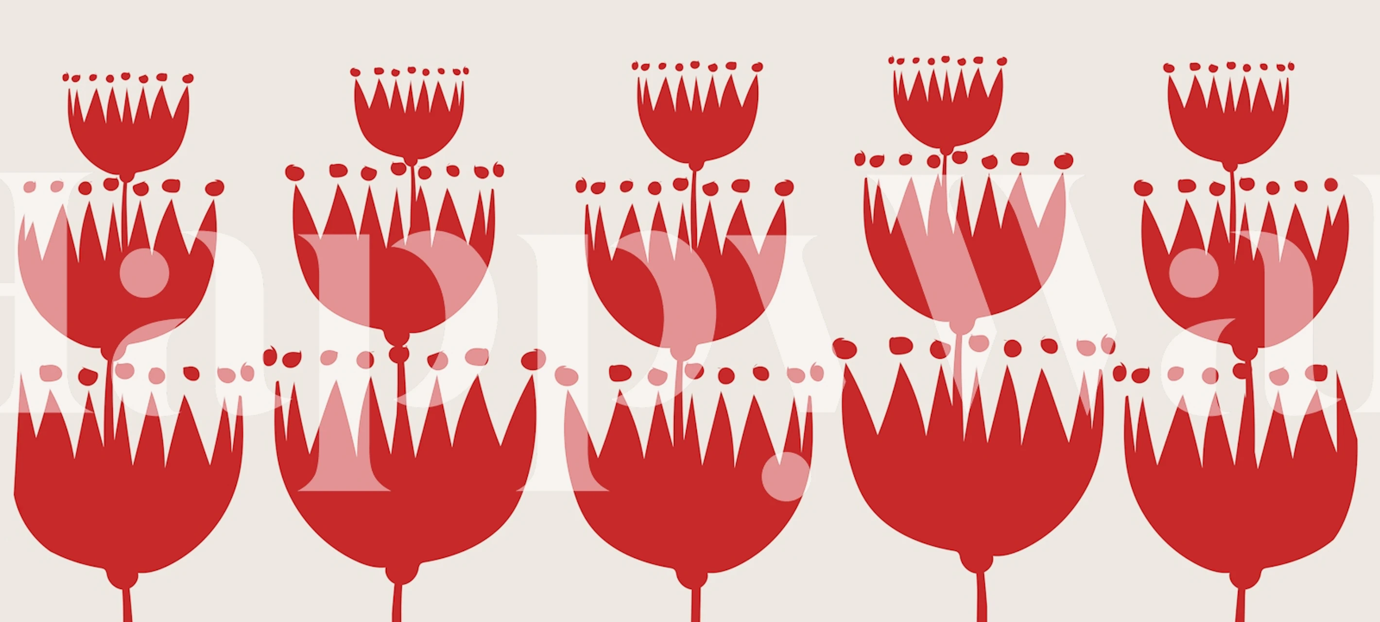 Abstrakte Blumen Tapete Swedish Mid Century