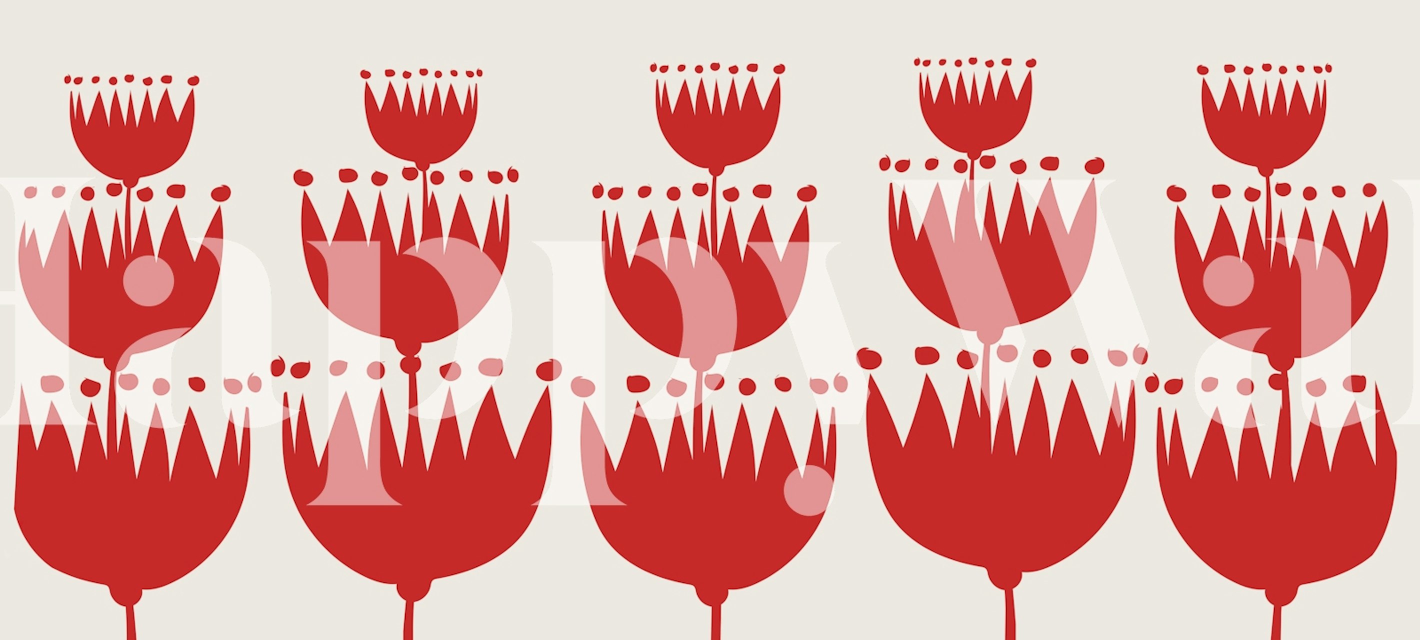 Abstrakt blomster tapet Swedish Mid Century