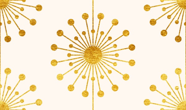 Midcentury Modern Dandelion Pattern in Gold