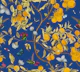 Hummingbirds, lemons and butterflies in blue