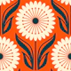 Flower pattern, orange (2769 A)