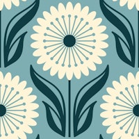 Flower pattern, blue (2769 B) wallpaper