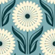 Flower pattern, blue (2769 B)
