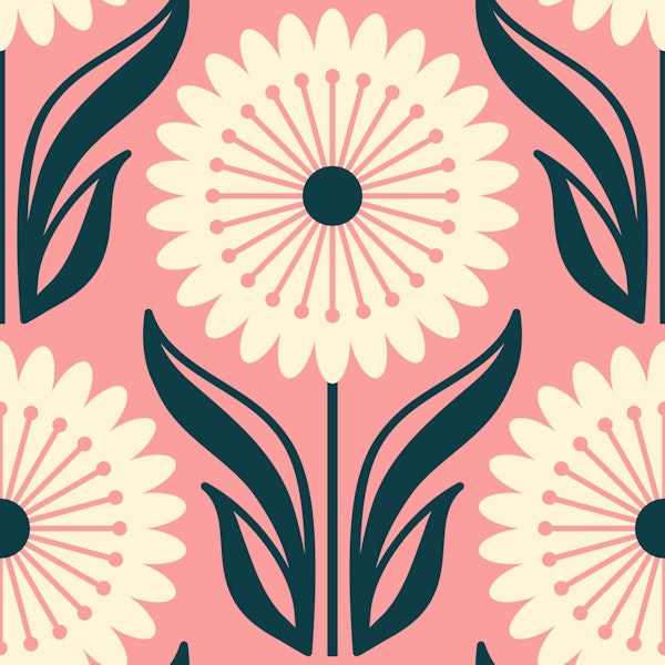 Flower pattern, pink (2769 C)