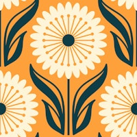 Flower pattern, yellow (2769 E) wallpaper