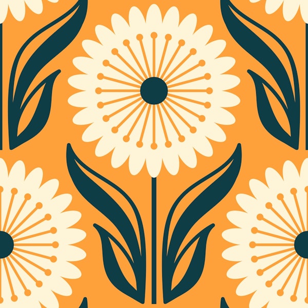 Flower pattern, yellow (2769 E)