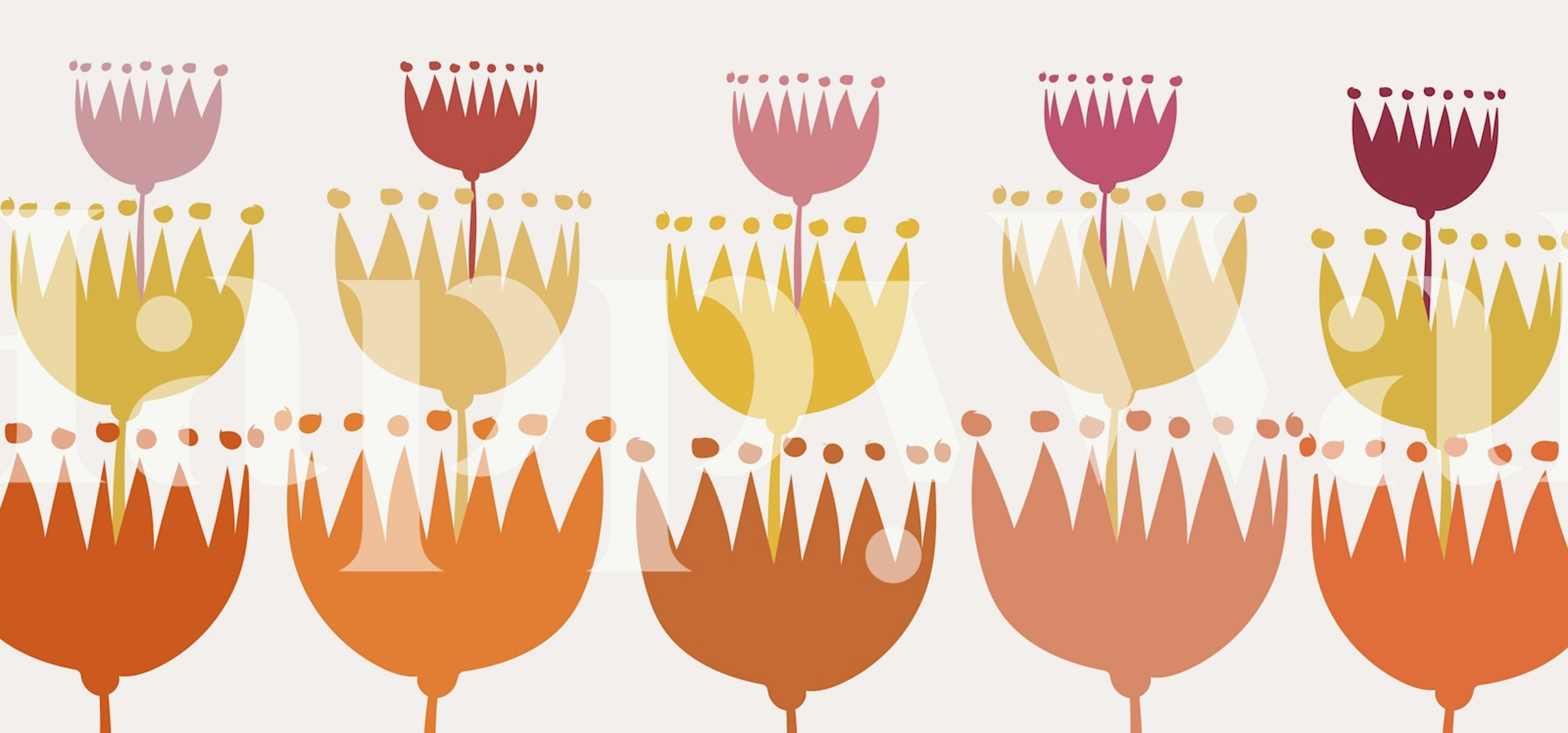 papel de parede 50s Garden Flowers em um quarto