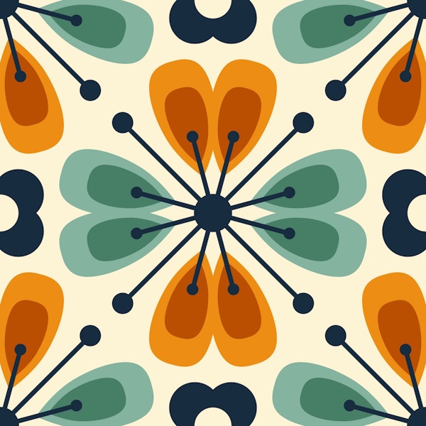 Abstract flowers, orange (2780 A)
