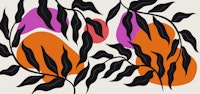 Vibrant Mid Century Leaves behang