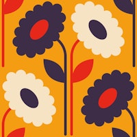 Gerbera pattern, orange (2838 D) ταπετσαρία