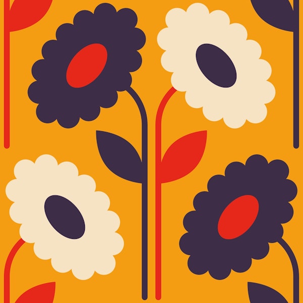 Gerbera pattern, orange (2838 D)