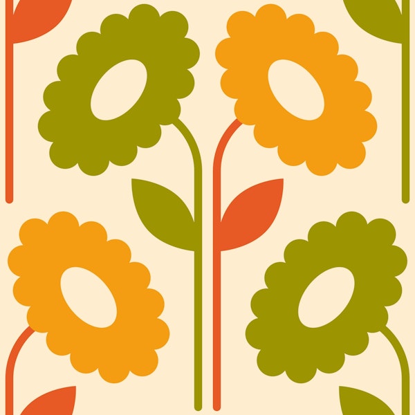 Gerbera pattern, creme (2838 G)