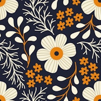 Meadow pattern, black (2795 E) tapete