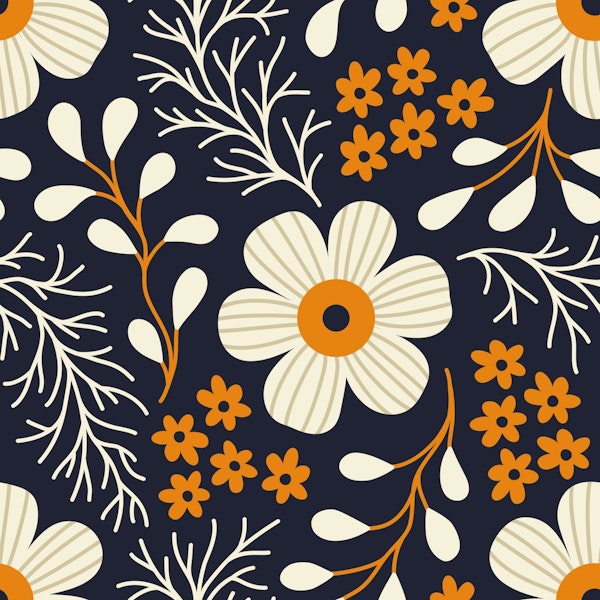 Meadow pattern, black (2795 E)