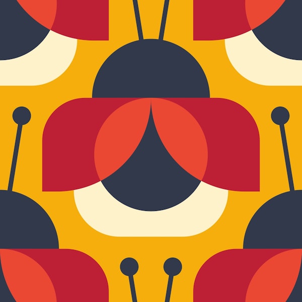 Playful ladybugs, red (2845 A)