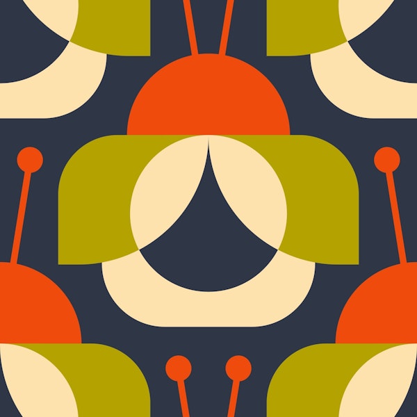 Playful ladybugs, green (2845 B)