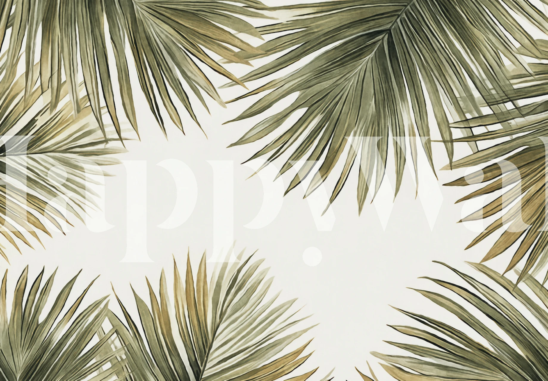 Tropical Oasis Frame Brown Green tapeta w pokoju