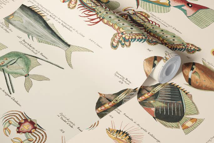 Fish And Sea Life Illustrationwallpaper roll