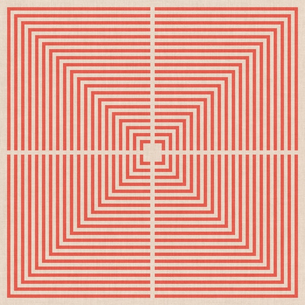 tiles boho geometric art in coral