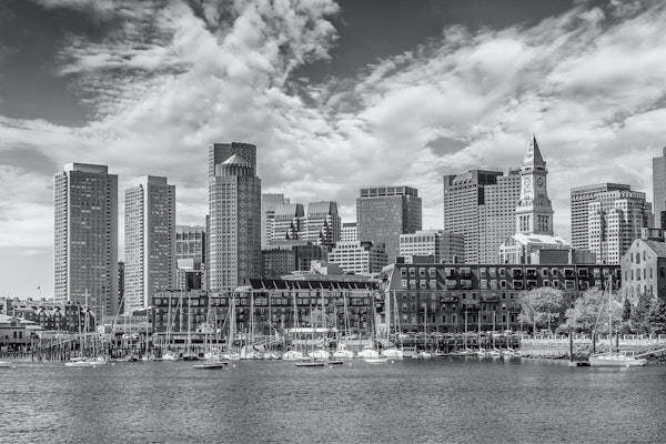 BOSTON Monochrome Skyline North End