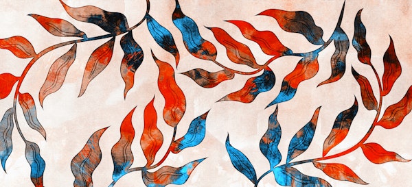 Abstract Watercolor Leaf Art