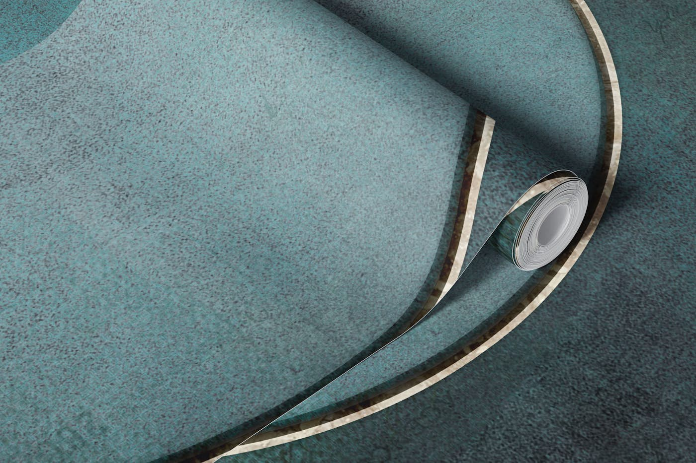 Mid Century Modern Geometry Teal wallpaper roll