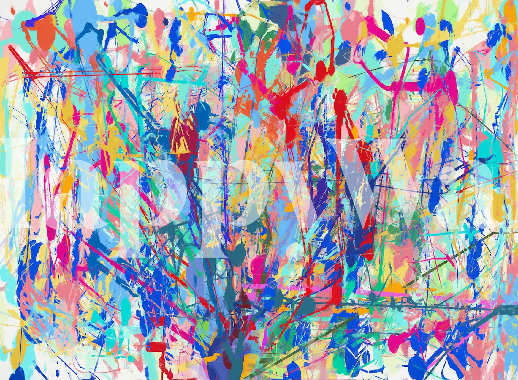 Pollock Wink 47 colorful wallpaper design