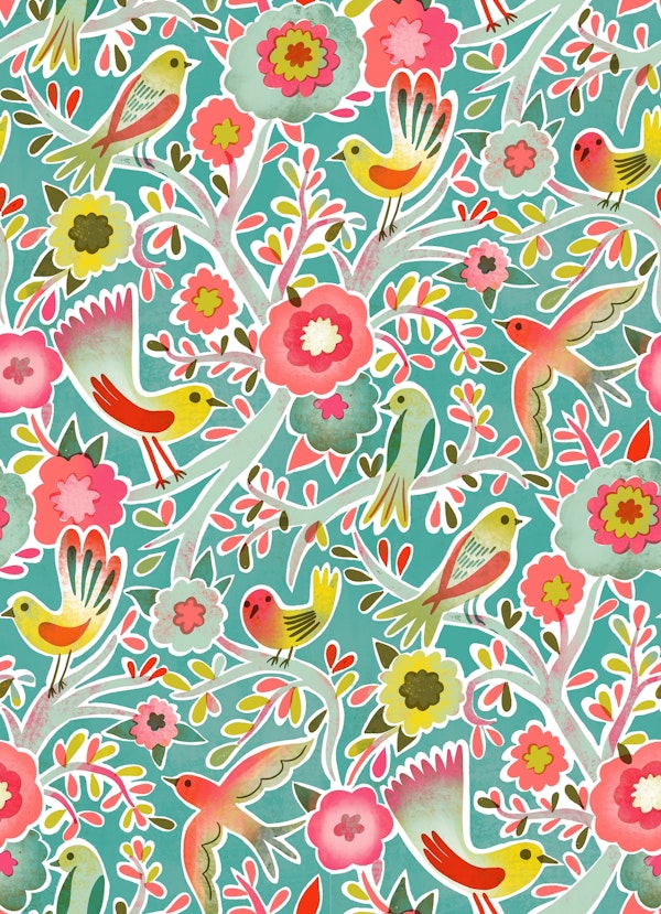 happy tree full of birds