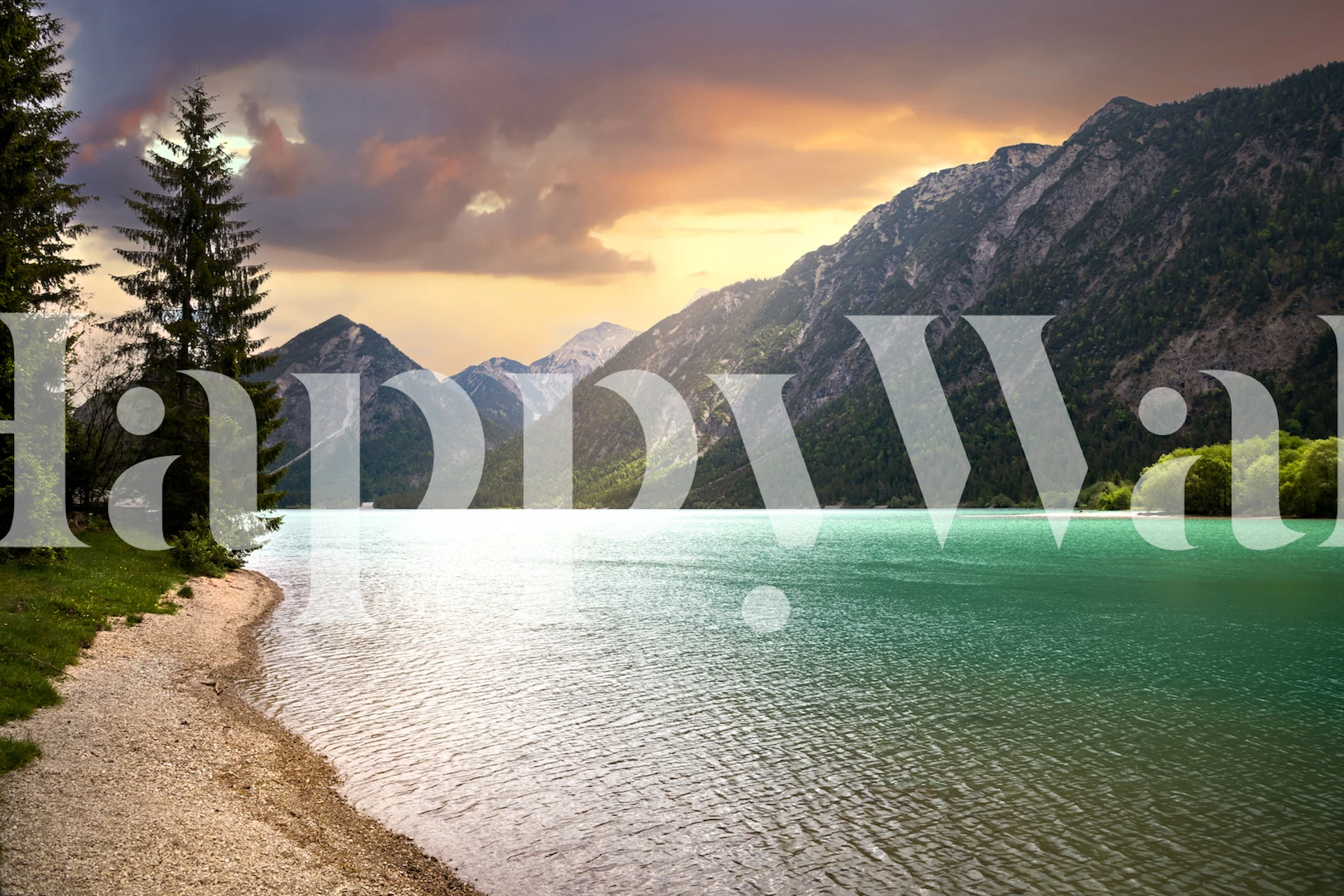 papier peint Heiterwang Lake dans une pièce