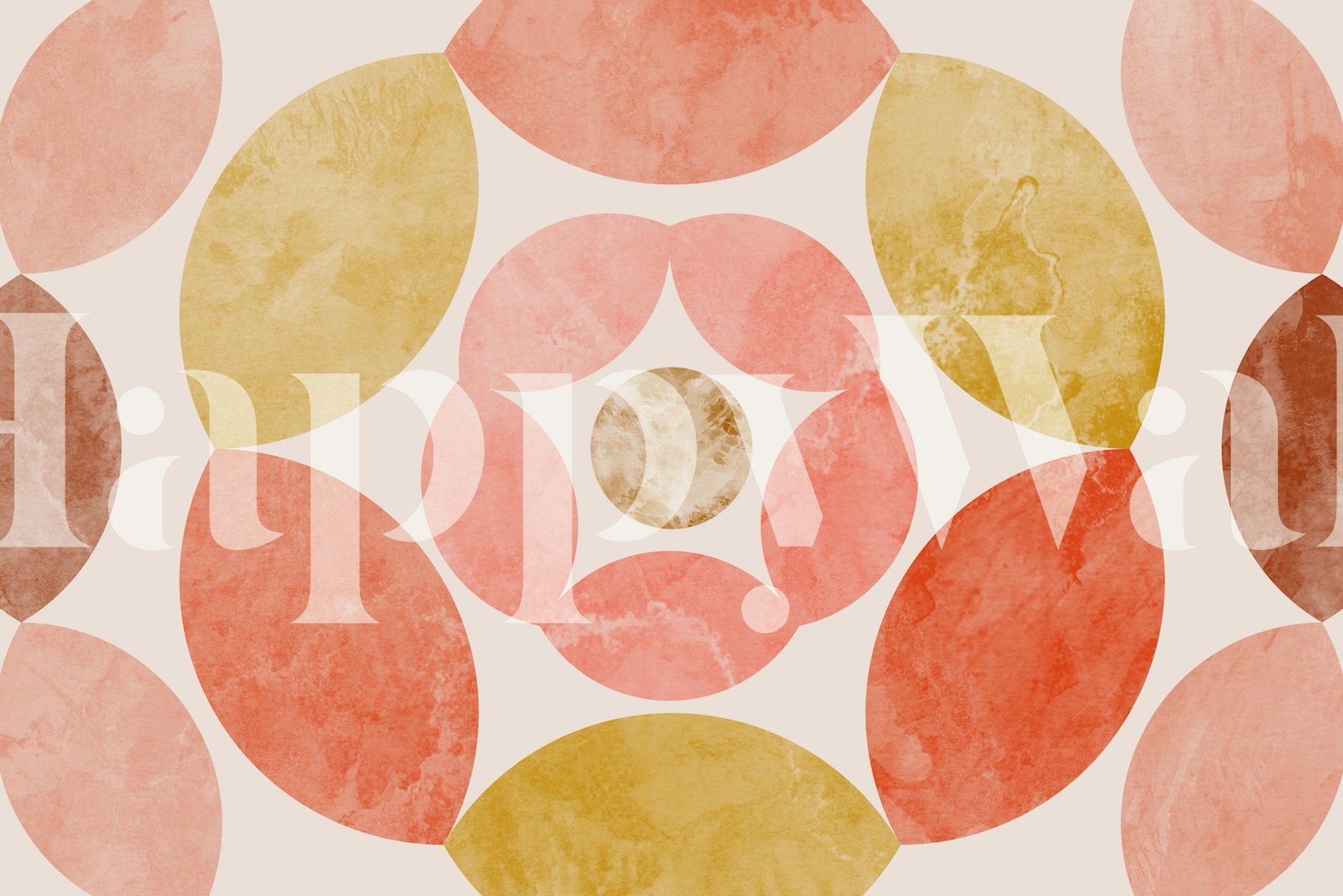 Mid-Century Watercolour Floral tapetdesign