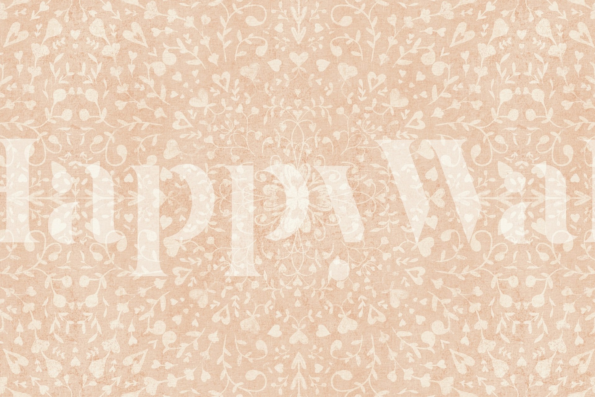 Floral love mandala clay pink tapetti huoneessa