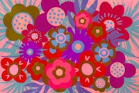 Mid-Century Abstract Floral Watercolor Art ταπετσαρία