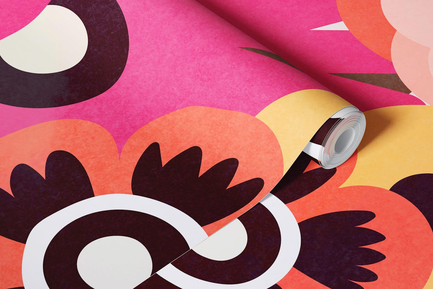 Watercolor Mid-Century Abstract Floral Meadow wallpaper roll