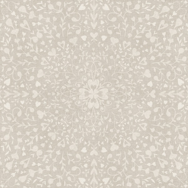 Floral love mandala warm gray pattern