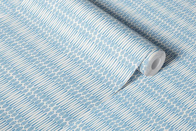 Honey Dippers Graphic Stripe in sky bluewallpaper roll