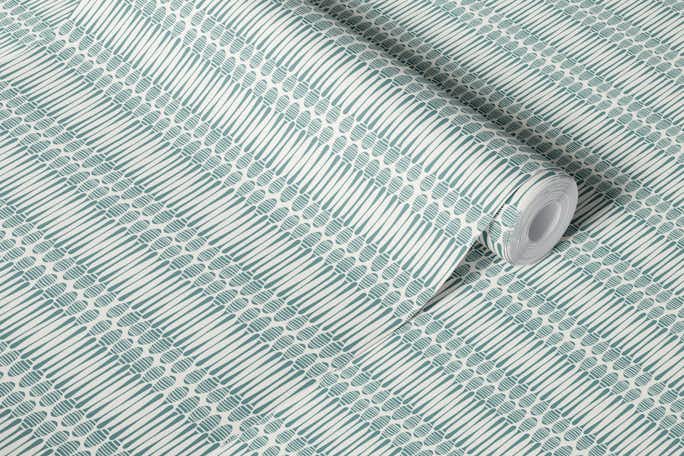 Honey Dippers Graphic Stripe in ocean bluewallpaper roll