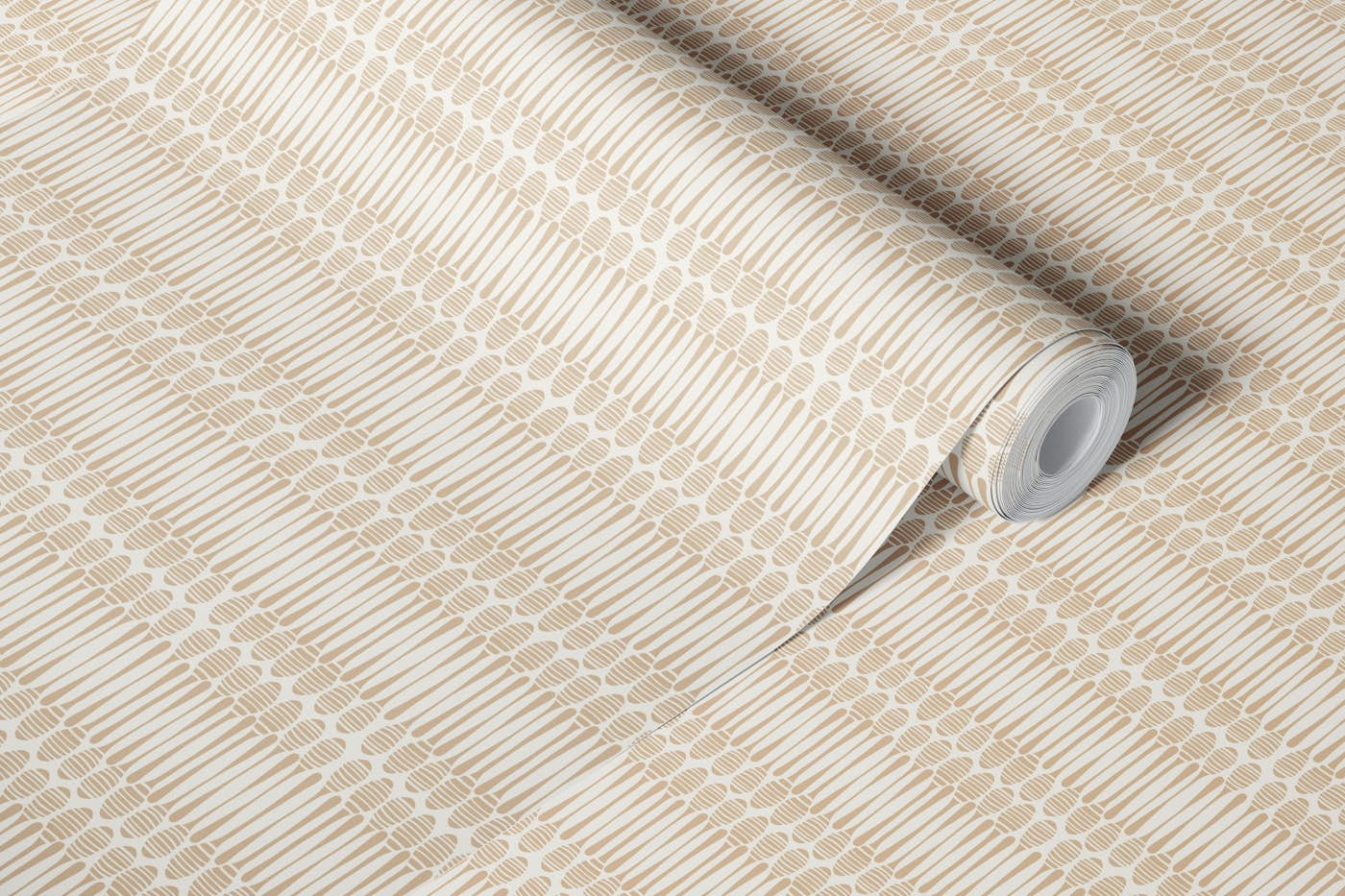 Honey Dippers Graphic Stripe in semolina wallpaper roll