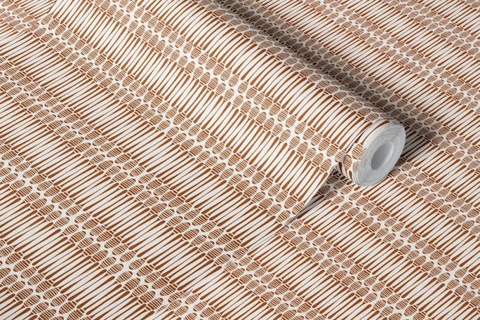 Honey Dippers Graphic Stripe in sugar almondwallpaper roll