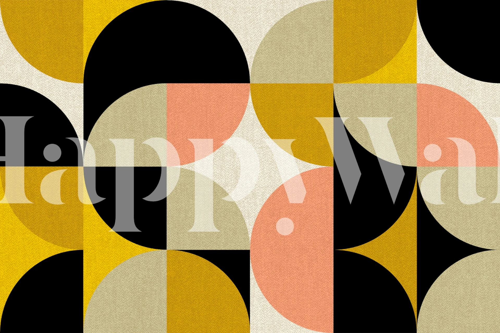 Geometric Bauhaus Abstract Tapete in einem Raum