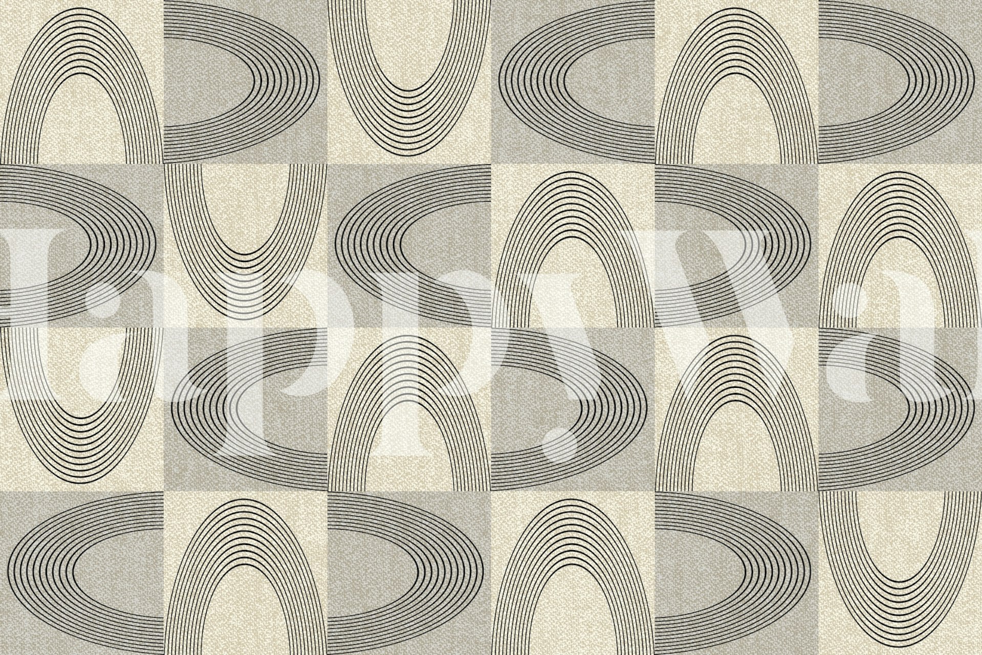 Art Deco Inspired Rainbow Abstract papel tapiz en una habitación