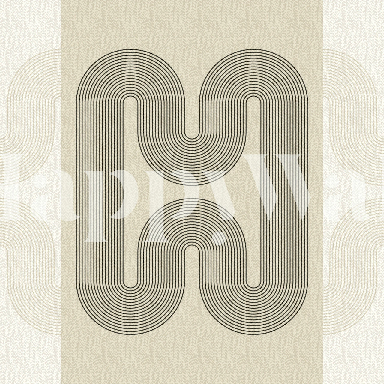 Geometric black and cream patterned wallpaper