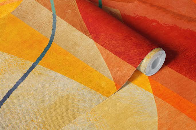 abstract composition yellow orangewallpaper roll